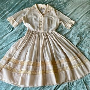 Authentic vintage sheer cream dress